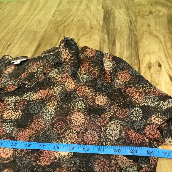 J Jill Hippie Artsy Floral Lightweight Long Sleeve Button Top Womens Size XL - Picture 6 of 8